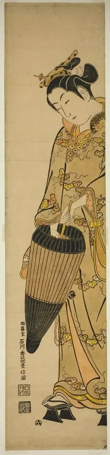 Young Woman with Umbrella, c. 1740s. Creator: Ishikawa Toyonobu