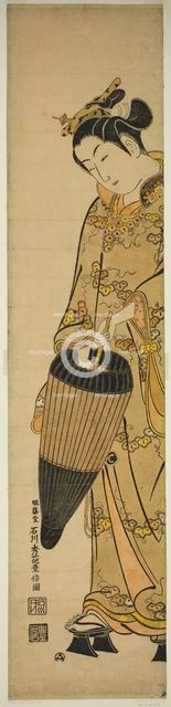 Young Woman with Umbrella, c. 1740s. Creator: Ishikawa Toyonobu.