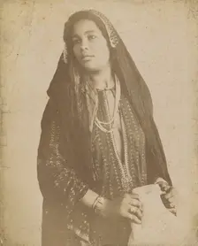 Young woman with veil, about 1870-1890. Creator: Unknown