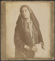Young woman with veil, about 1870-1890. Creator: Unknown