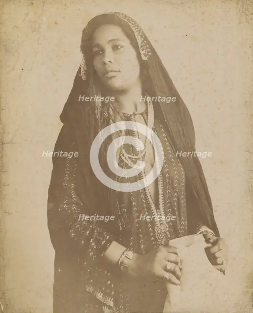 Young woman with veil, about 1870-1890. Creator: Unknown.