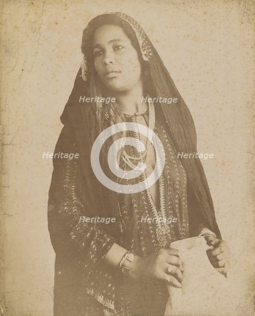 Young woman with veil, about 1870-1890. Creator: Unknown.