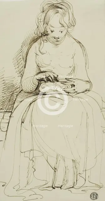 Young Woman with a Box, c. 1790. Creator: Maria Louisa Catherine Cecilia Cosway.