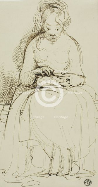 Young Woman with a Box, c. 1790. Creator: Maria Louisa Catherine Cecilia Cosway.