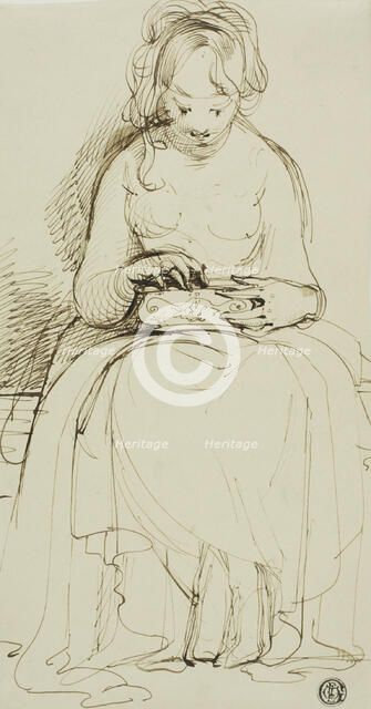 Young Woman with a Box, c. 1790. Creator: Maria Louisa Catherine Cecilia Cosway.