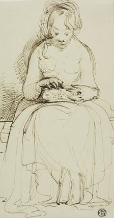 Young Woman with a Box, c. 1790. Creator: Maria Louisa Catherine Cecilia Cosway