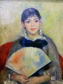Young Woman with a Fan 1880. Artist: Pierre-Auguste Renoir