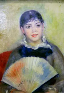 Young Woman with a Fan 1880. Artist: Pierre-Auguste Renoir