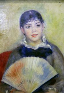 Young Woman with a Fan 1880. Artist: Pierre-Auguste Renoir