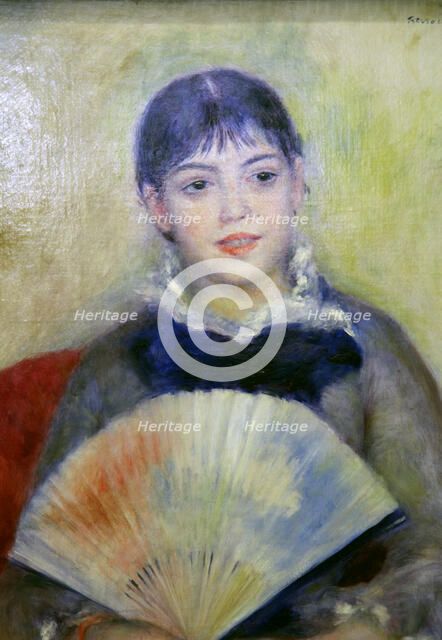 'Young Woman with a Fan', 1880. Artist: Pierre-Auguste Renoir