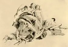 Young Woman with Boy, Rivergod and Satyr mid 18th century, (1928). Artist: Giovanni Battista Tiepolo