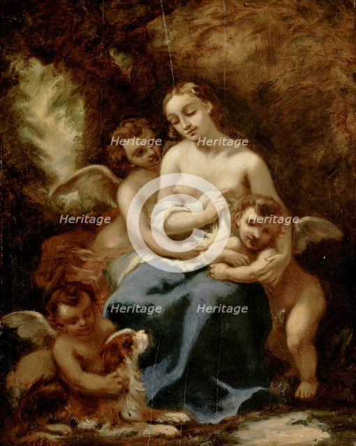 Young woman with cherubs, 1830-1873. Creator: Narcisse Virgile Diaz de la Pena.