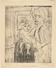 Young Woman with Child, 1923. Creator: Ernst Kirchner