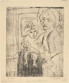 Young Woman with Child, 1923. Creator: Ernst Kirchner