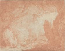 Young Woman with Donkeys Riding under a Natural Bridge. Creator: Hubert Robert