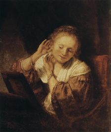 Young Woman with Earrings 1657. Artist: Rembrandt Harmensz van Rijn