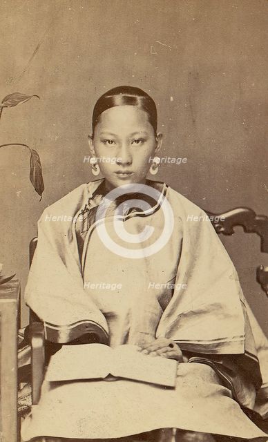 Young Woman with Earrings, 1870s. Creator: Unknown.