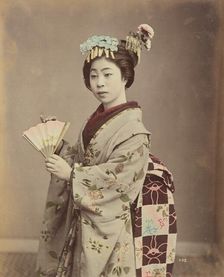 Young Woman with Fan, 1870s-1890s. Creator: Kusakabe Kimbei