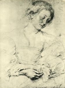 Young Woman with Folded Hands 1629-1630, (1943). Creator: Peter Paul Rubens