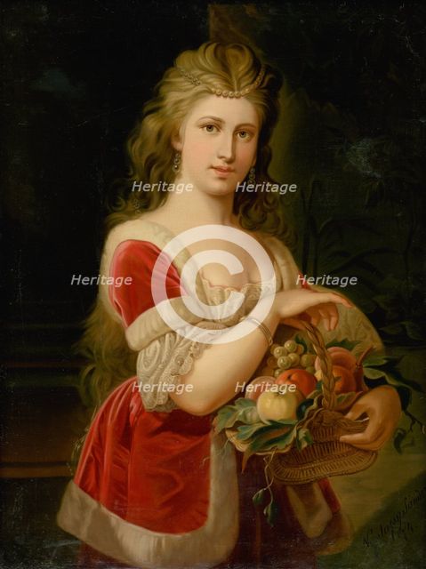 Young Woman with Fruit, 1874. Creator: Alexander Nyulassy.