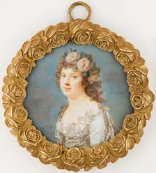 Young woman with garland of flowers, 1797. Creator: Giovanni Domenico Bossi