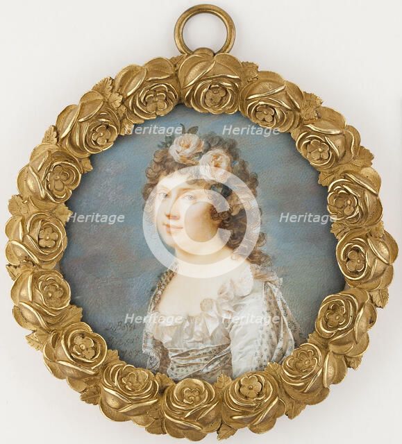 Young woman with garland of flowers, 1797. Creator: Giovanni Domenico Bossi.