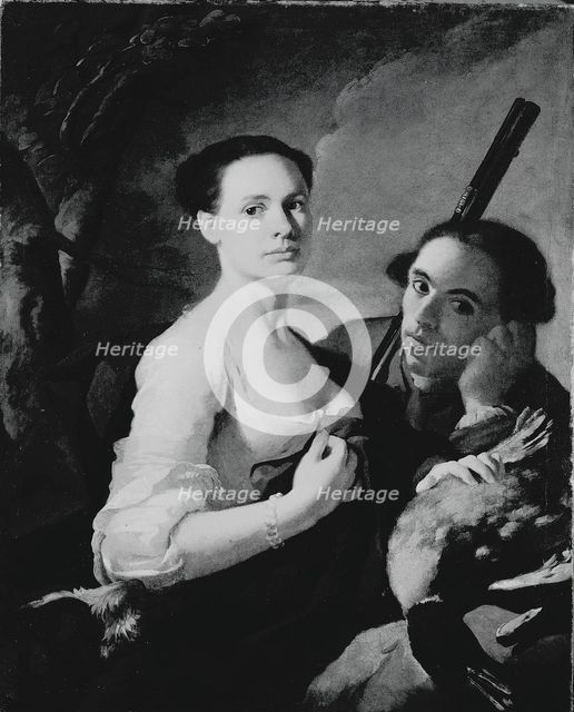 Young Woman with Hunter, c. 1750. Creator: Unknown.