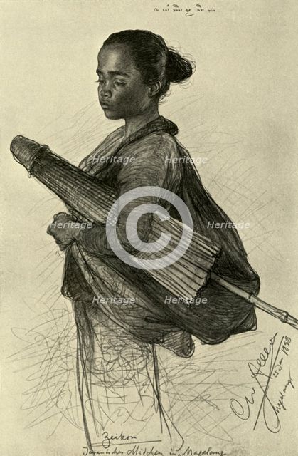 Young woman with parasol, Magalang, Java, 1898.  Creator: Christian Wilhelm Allers.