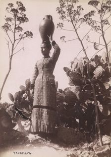 Young woman with pitcher, Taormina, Sicily, c1890s. Creator: Count Wilhelm von Gloeden