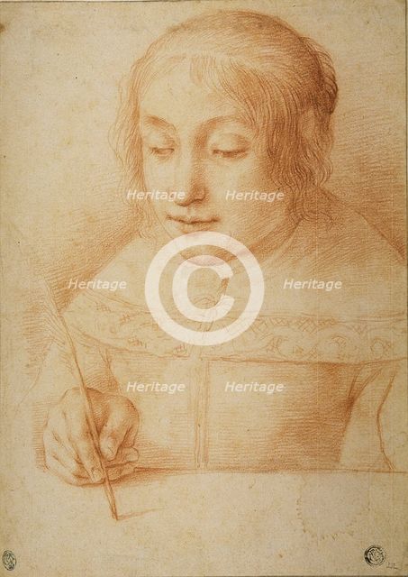 Young Woman Writing or Drawing, n.d. Creator: Elisabetta Sirani.