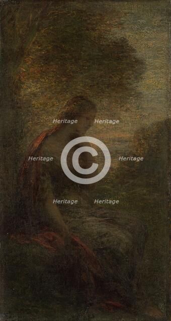 Young Woman under a Tree at Sunset, called 'Autumn', 1855-1900. Creator: Henri Fantin-Latour.