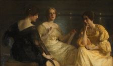 Young women. From left: Karen Bramsen; the artist's wife Esther, née Lange; Johanne Munch..., 1904. Creator: Julius Paulsen