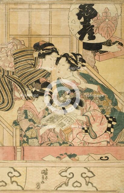 Young Women in a Theater Balcony, c1820s. Creator: Utagawa Kunisada.