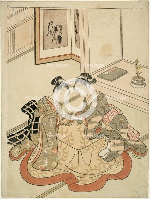 Young Women Playing Cat's Cradle, c. 1767/68. Creator: Suzuki Harunobu.