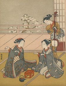 Young Women Playing Kitsune-ken c1768. Artist: Suzuki Harunobu
