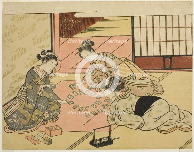 Young Women Playing Poem Cards, c. 1766/67. Creator: Suzuki Harunobu.