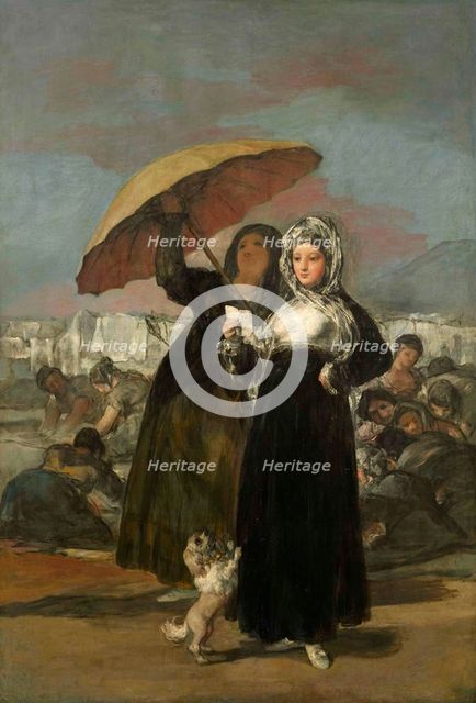 Young Women with a Letter, ca 1813-1820. Creator: Goya, Francisco, de (1746-1828).