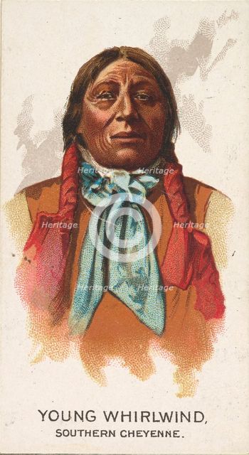 Young Whirlwind, Southern Cheyenne, from the American Indian Chiefs series (N2) for Allen ..., 1888. Creator: Allen & Ginter.