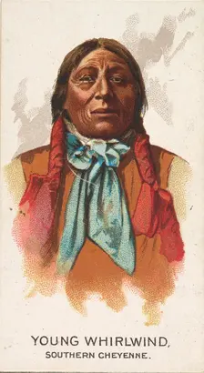 Young Whirlwind, Southern Cheyenne, from the American Indian Chiefs series (N2) for Allen ..., 1888. Creator: Allen & Ginter