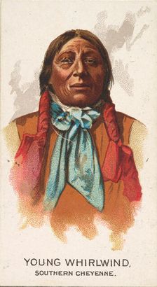 Young Whirlwind, Southern Cheyenne, from the American Indian Chiefs series (N2) for Allen ..., 1888. Creator: Allen & Ginter