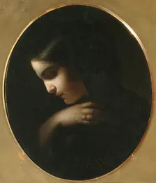 Young Widow, 1850. Artist: Kapkov, Yakov Fyodorovich (1816-1854)