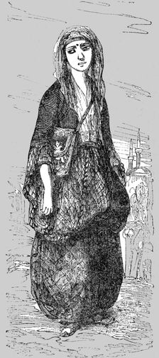 Young Turkish girl returning from school; The Women of Turkey 1854. Creator: Unknown