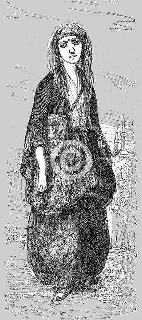 'Young Turkish girl returning from school; The Women of Turkey', 1854. Creator: Unknown.