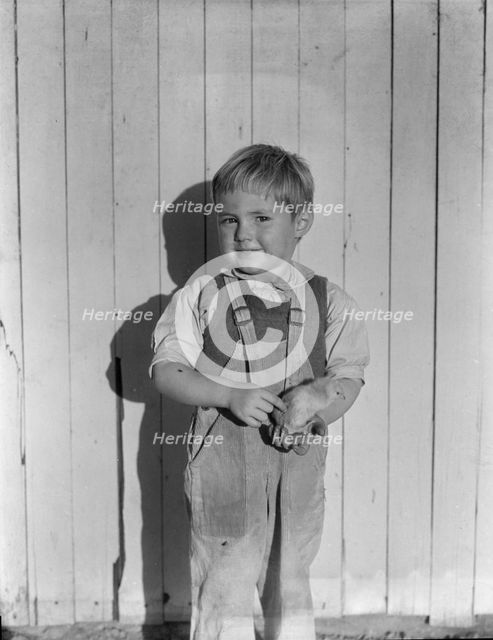 Youngest child of four of rural rehabilitation client, Near San Fernando, California, 1935. Creator: Dorothea Lange.