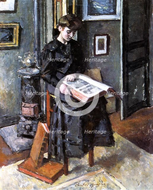 'Younger Person Reading', 1906. Artist: Charles Guerin