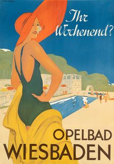 Your weekend? Opelbad Wiesbaden, 1934. Creator: Köhler, Georg Johann (1890-1944)