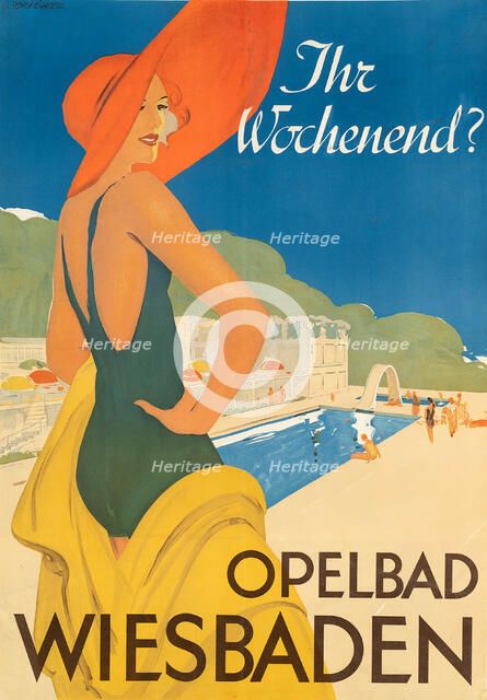 Your weekend? Opelbad Wiesbaden, 1934. Creator: Köhler, Georg Johann (1890-1944).