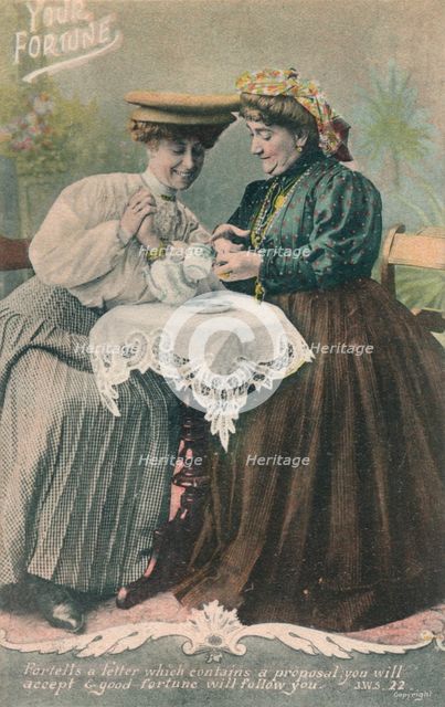 'Your Fortune - Fortells a letter which contains a proposal, you will accept & good fortune will fol Artist: Unknown.
