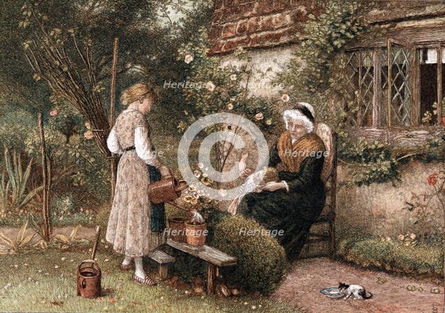 'Youth and Age', 1866. Creator: Birket Foster.