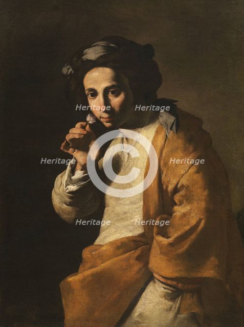 Youth smelling a rose (Giovane che odora una rosa), c.1640. Creator: Master of the Annunciation to the Shepherds (active 1620-1660).